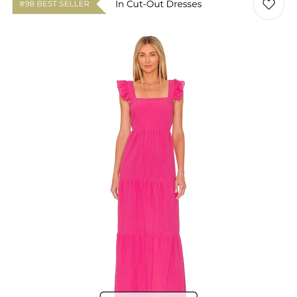 REVOLVE Peaches Linen Dress in Hot Pink